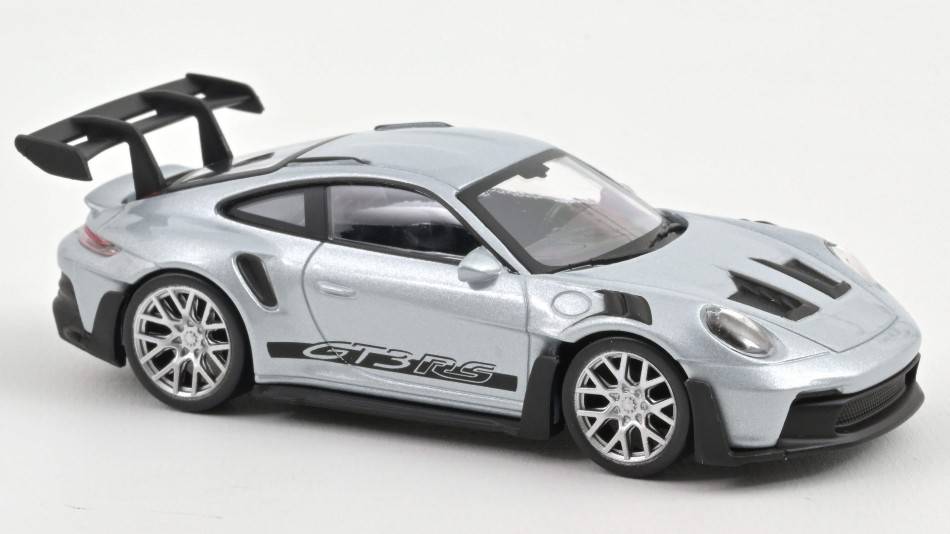 SCALE MODEL COMPATIBLE WITH PORSCHE 911 GT3 RS 2022 SILVER WITH BLACK STICKERS JET CAR 1:43 NOREV NV750046