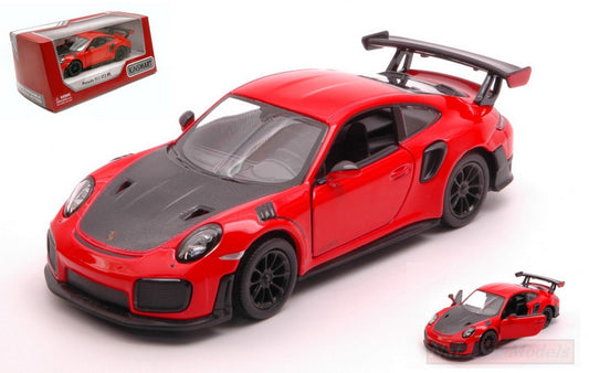 SCALE MODEL COMPATIBLE WITH PORSCHE 911 RS GT2 RS (991) RED/BLACK 12 cm KINSMART BOX KT5408WR