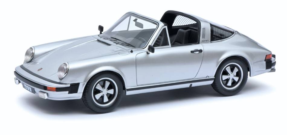 SCALE MODEL COMPATIBLE WITH PORSCHE 911 TARGA 1977 SILVER "PRO RESIN" 1:18 SCHUCO SH450029800