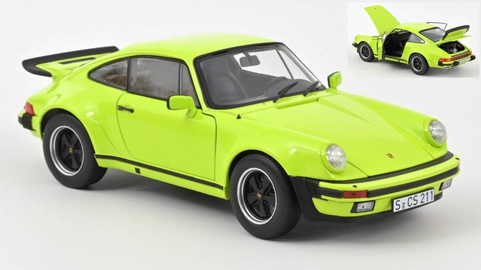 MODELLINO IN SCALA COMPATIBILE CON PORSCHE 911 TURBO 3.0 1976 LIGHT GREEN 1:18 NOREV NV187666