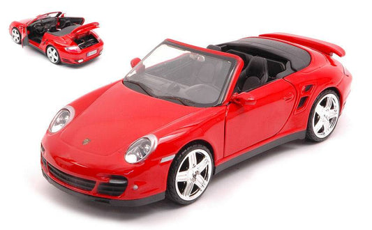 SCALE MODEL COMPATIBLE WITH PORSCHE 911 TURBO CABRIO RED 1:24 MONDO MOTORS MM51048P