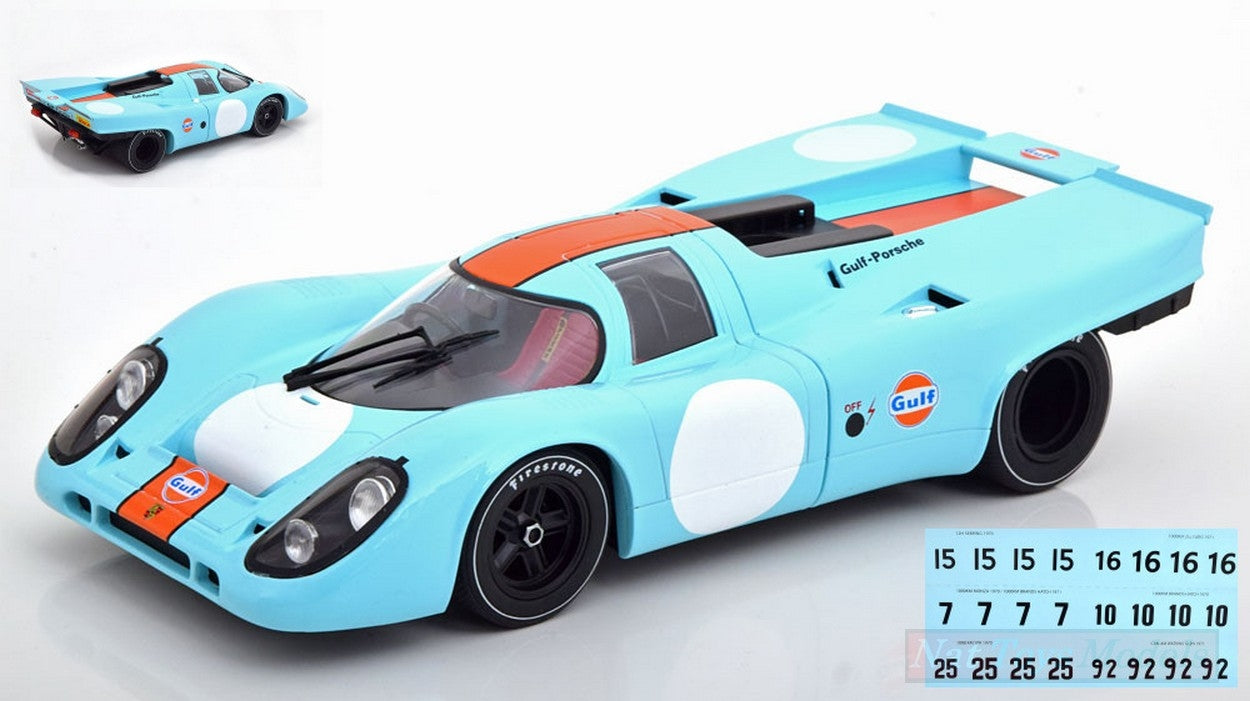 SCALE MODEL COMPATIBLE WITH PORSCHE 917K GULF PLAIN BODY BASED WITH DECALS FOR 7 DIFFERENT RACE 1:18 CMR CLASSIC MODEL RE