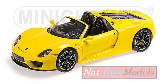 MODELLINO IN SCALA COMPATIBILE CON PORSCHE 918 SPYDER 2013 YELLOW 1:18 MINICHAMPS PM110062434