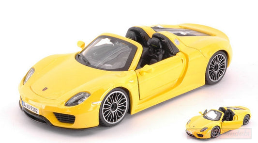 SCALE MODEL COMPATIBLE WITH PORSCHE 918 SPYDER 2013 YELLOW 1:24 BURAGO BU21076Y