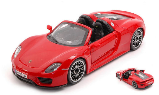 SCALE MODEL COMPATIBLE WITH PORSCHE 918 SPYDER 2015 RED 1:24 BURAGO BU21076R