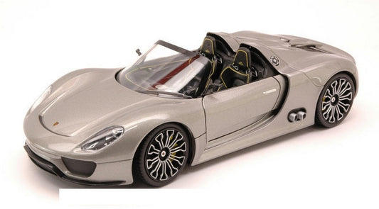SCALE MODEL COMPATIBLE WITH PORSCHE 918 SPYDER HYBRID 2013 SILVER 1:24 WELLY WE4694