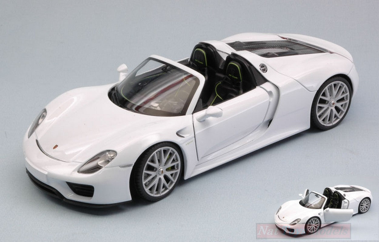 SCALE MODEL COMPATIBLE WITH PORSCHE 918 SPYDER OPEN 2013 WHITE 1:24 WELLY WE24055CW