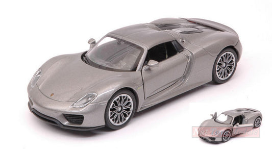 MODÈLE RÉDUIT COMPATIBLE AVEC PORSCHE 918 SPYDER SILVERGUN ÉCHELLE 1:34-39 cm 11 WELLY WE38513G