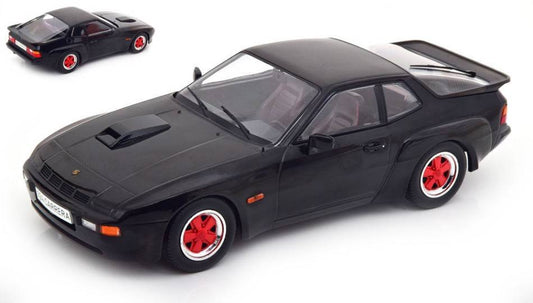 MODELE REDUIT COMPATIBLE AVEC PORSCHE 924 CARRERA GT NOIR AVEC JANTES ROUGES 1:18 MODELCARGROUP MCG18304
