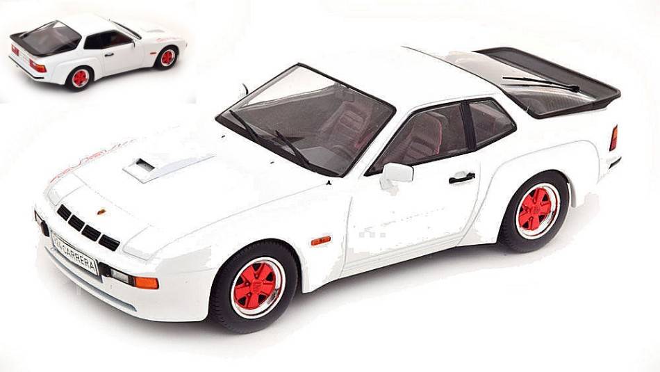 MODELE REDUIT COMPATIBLE AVEC PORSCHE 924 CARRERA GT BLANCHE AVEC JANTES ROUGES 1:18 MODELCARGROUP MCG18303