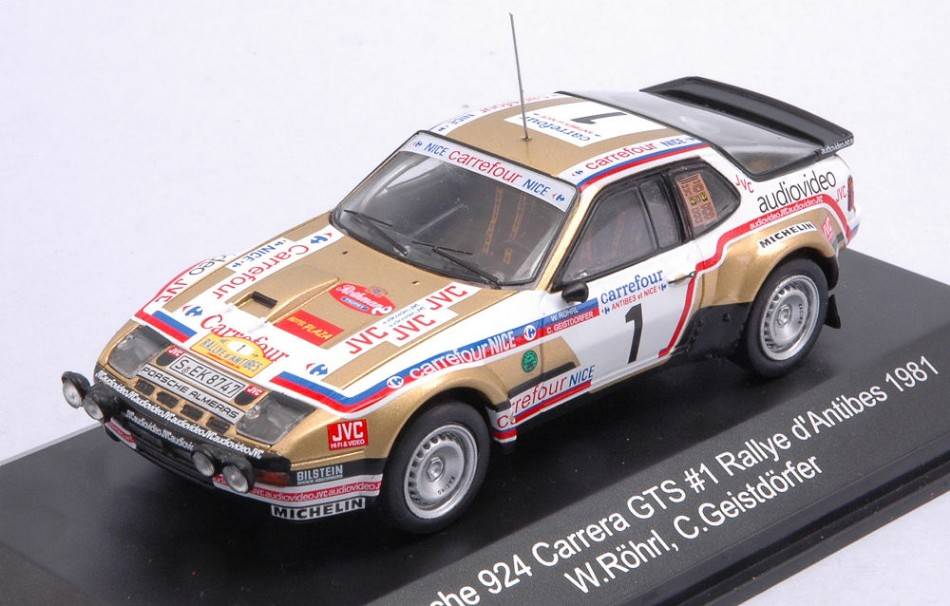MODÈLE RÉDUIT COMPATIBLE AVEC PORSCHE 924 CARRERA GTS N.1 RALLYE D'ANTIBES 1981 W.ROHRL-C.GEISTDORFER WRC021