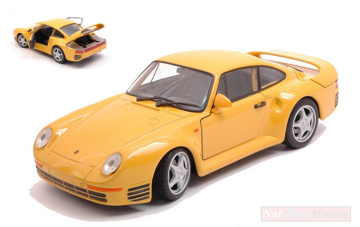 SCALE MODEL COMPATIBLE WITH PORSCHE 959 YELLOW 1:24 WELLY WE24076Y