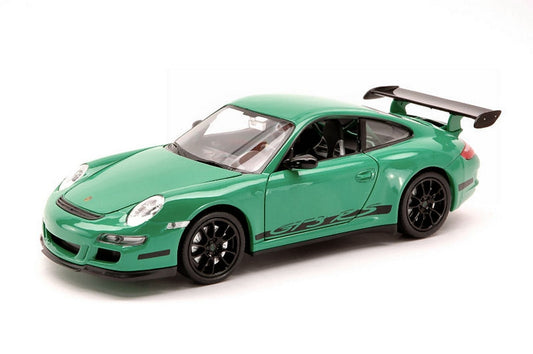 SCALE MODEL COMPATIBLE WITH PORSCHE 991 (997) GT 3 RS 2006 GREEN W/BLACK STRIPES 1:24 WELLY WE2043