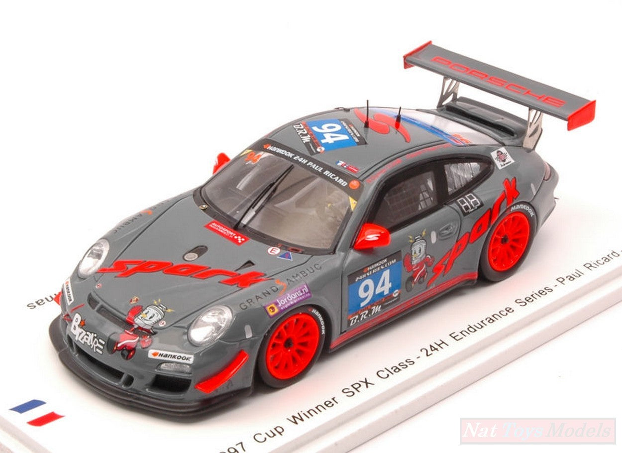 SCALE MODEL COMPATIBLE WITH PORSCHE 997 CUP N.94 WINNER SPX 24 H PAUL RICARD H.RIPERT-F.DENIS-DUMAS SPARK MODEL SF112