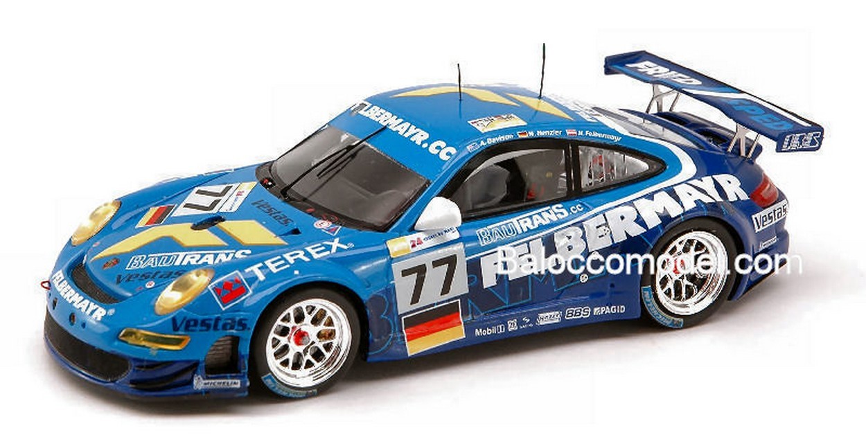 MODELE REDUIT COMPATIBLE AVEC PORSCHE 997 GT 3 N. 77 LM 2008 1:43 SPARK MODEL S1909