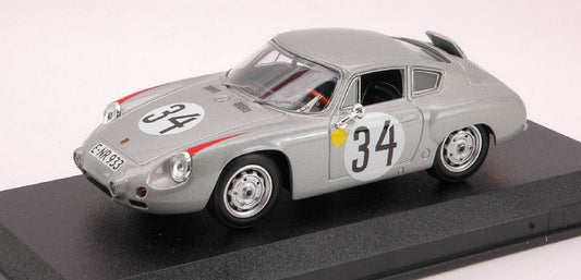 MODELE REDUIT COMPATIBLE AVEC PORSCHE ABARTH N.34 7ème LM 1962 E.BARTH-H.HERRMANN 1:43 MEILLEUR MODELE BT9381