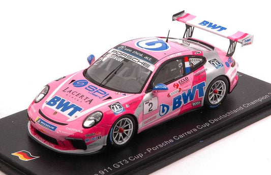 SCALE MODEL COMPATIBLE WITH PORSCHE CARRERA CUP DEUTSCHLAND N.2 CHAMPION 2019 J.ANDLAUER 1:43 SPARK MODEL SG428
