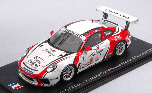 SCALE MODEL COMPATIBLE WITH PORSCHE CARRERA CUP FRANCE N.1 CHAMPION 2019 AYHANCAN GUVEN 1:43 SPARK MODEL SF108