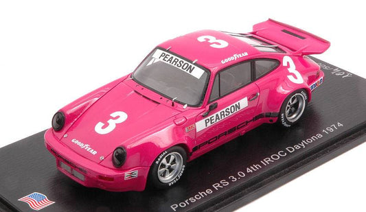 SCALE MODEL COMPATIBLE WITH PORSCHE RS 3.0 N.3 4th IROC DAYTONA 1974 DAVID PEARSON 1:43 SPARK MODEL US144