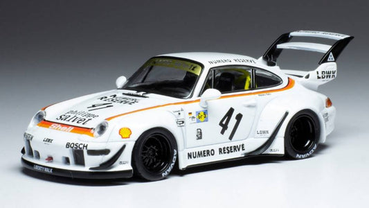 MODÈLE RÉDUIT COMPATIBLE AVEC PORSCHE RWB 993 LBWK BLANC/DECALS 1:43 IXO MODEL MOC322