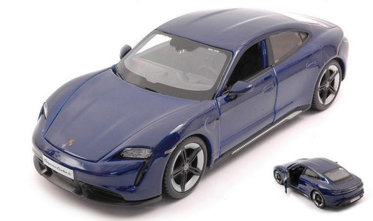 SCALE MODEL COMPATIBLE WITH PORSCHE TAYCAN TURBO S BLUE 1:24 BURAGO BU21098B