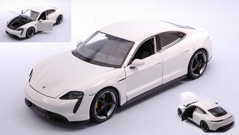 SCALE MODEL COMPATIBLE WITH PORSCHE TAYCAN TURBO S WHITE 1:24 WELLY WE24107W