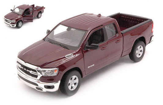 SCALE MODEL COMPATIBLE WITH RAM 1500 DARK RED 1:27 WELLY WE24104WMR
