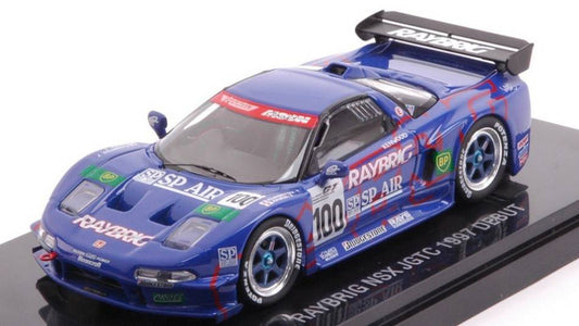 SCALE MODEL COMPATIBLE WITH RAYBRIG NSX N.100 JGTC 1997 T.KUNIMITSU-I.AKIRA DEBUT Rd.2 FUJI 1:43 EBBRO EB44271