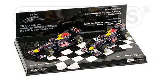 SCALE MODEL COMPATIBLE WITH RED BULL SET F1 CONSTRUCORS CHAMPION 2011 2 pieces VETTEL/WEBBER 1:43 MINICHAMPS PM412110102