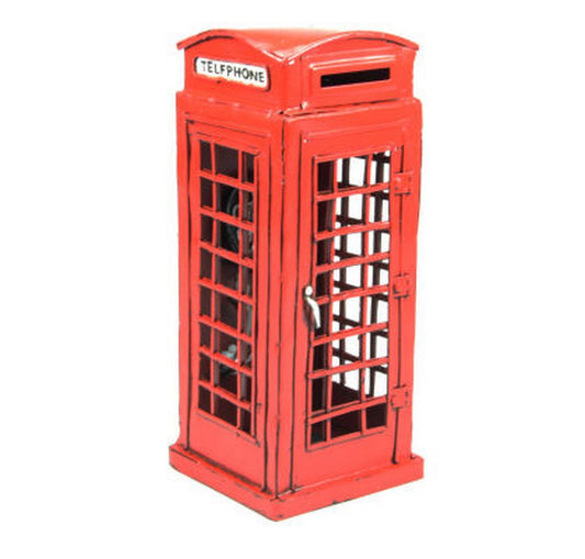 SCALE MODEL COMPATIBLE WITH RED LONDON TELEPHONE BOOTH 1920 h.cm 19 TIMPLATE GIFT'S TPGJL109N