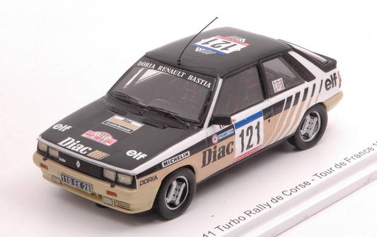 MODELE REDUIT COMPATIBLE AVEC RENAULT 11 TURBO N.121 TDC RALLYE FRANCE 1984 JPDERIU-J.MARIANI 1:43 SPARK MODEL S5572