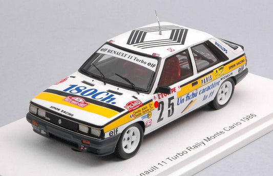SCALE MODEL COMPATIBLE WITH RENAULT 11 TURBO N.25 MONTE CARLO RALLY 1986 A.OREILLE-S.OREILLE 1:43 SPARK MODEL S5570