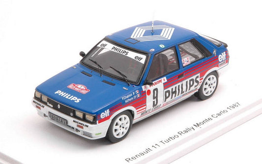 SCALE MODEL COMPATIBLE WITH RENAULT 11 TURBO N.8 RALLY MONTE CARLO 1987 CHATRIOT-PERIN 1:43 SPARK MODEL S5569
