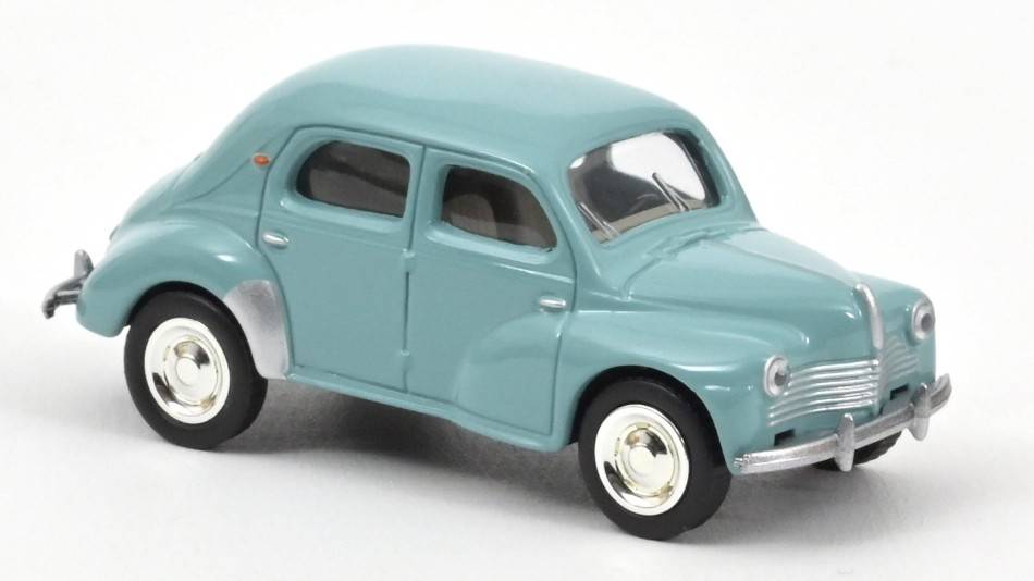 MODELLINO IN SCALA COMPATIBILE CON RENAULT 4 CV 1952 CLEAR BLUE 1:64 NOREV NV310934