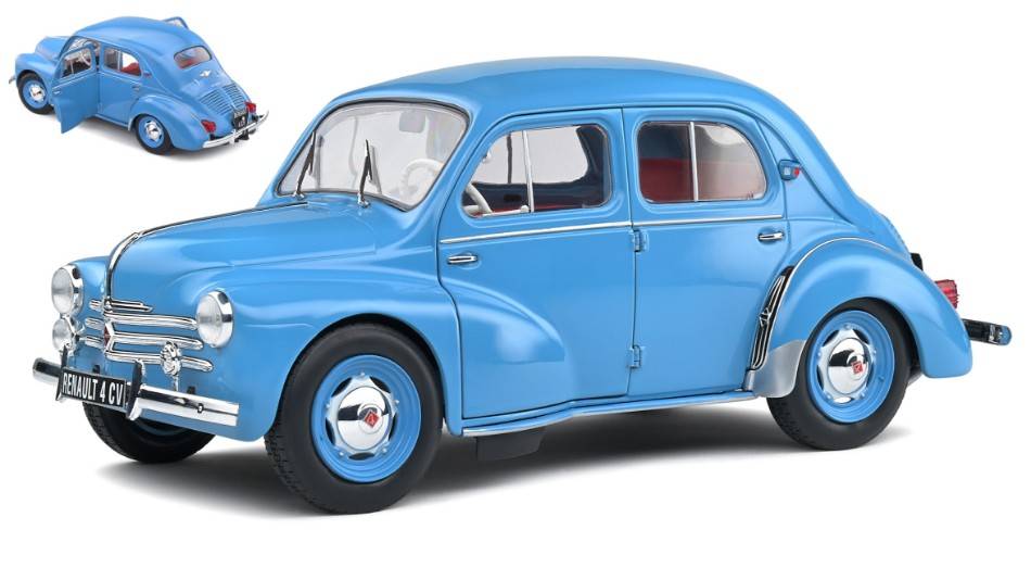 MODELLINO IN SCALA COMPATIBILE CON RENAULT 4 CV 1956 BLUE 1:18 SOLIDO SL1806604