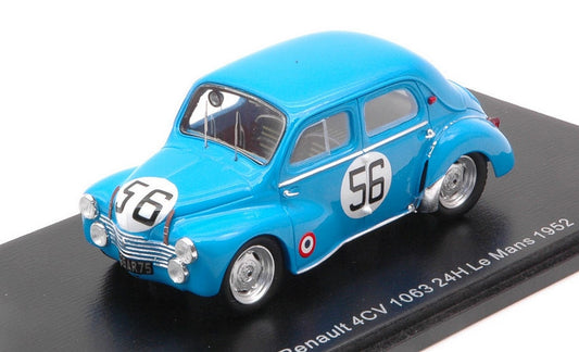SCALE MODEL COMPATIBLE WITH RENAULT 4 CV N.56 LM 1952 JEVERNET-J.PAIRARD 1:43 SPARK MODEL S5223