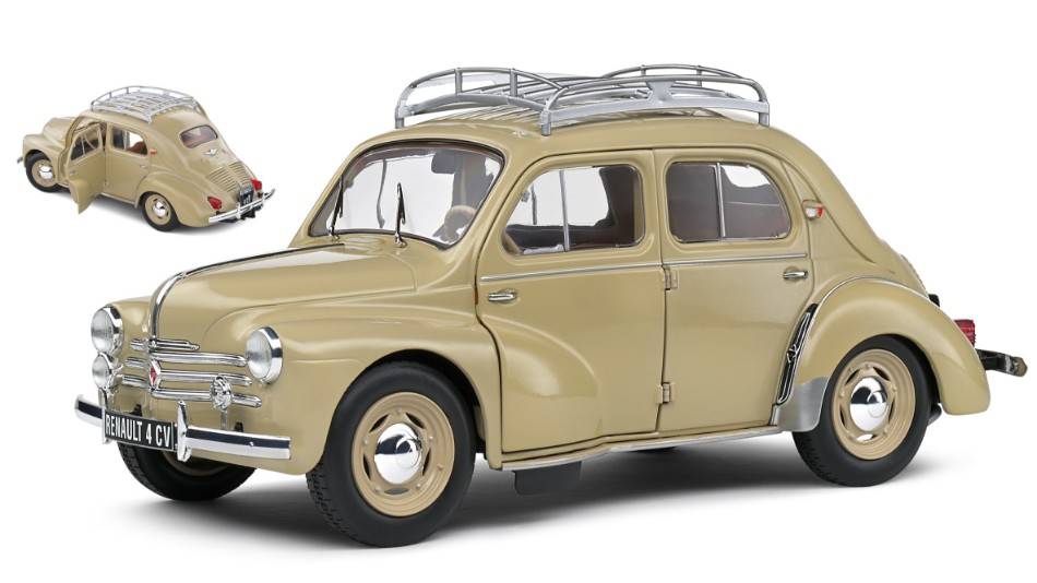 SCALE MODEL COMPATIBLE WITH RENAULT 4CV 1956 BEIGE TOURTERELLE 1:18 SOLID SL1806605