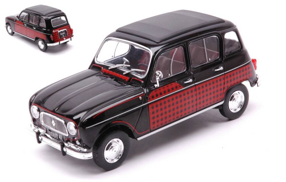 SCALE MODEL COMPATIBLE WITH RENAULT 4L PARISIENNE 1954 BLACK/DECORATED 1:24 WHITEBOX WB124151