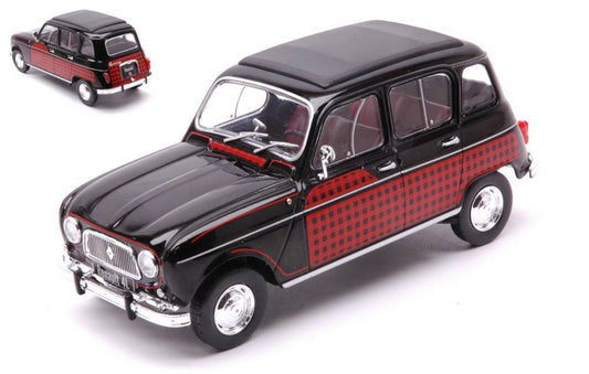 SCALE MODEL COMPATIBLE WITH RENAULT 4L PARISIENNE 1954 BLACK/DECORATED 1:24 WHITEBOX WB124151