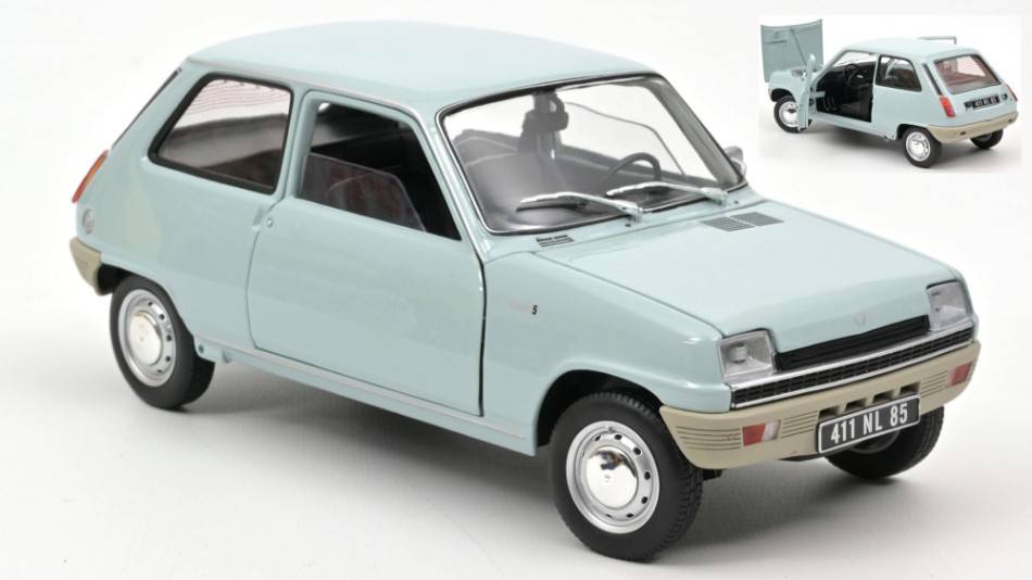 MODELLINO IN SCALA COMPATIBILE CON RENAULT 5 1972 CLEAR BLUE 1:18 NOREV NV185380