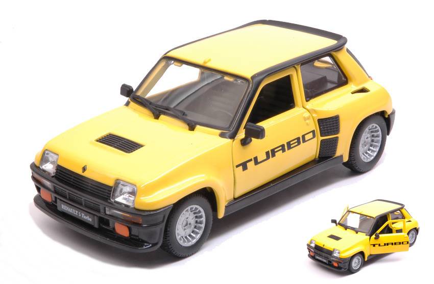 SCALE MODEL COMPATIBLE WITH RENAULT 5 RURBO 1982 YELLOW/BLACK 1:24 BURAGO BU21088R