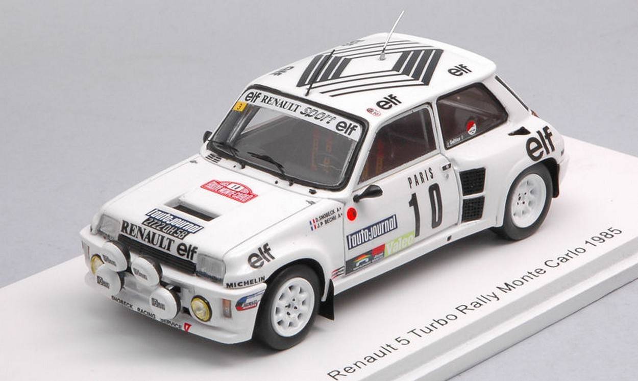 SCALE MODEL COMPATIBLE WITH RENAULT 5 TURBO N.10 MONTE CARLO 1985 D.SNOBECK-JPBECHU 1:43 SPARK MODEL S5561
