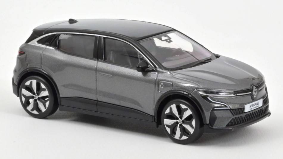 MODELLINO IN SCALA COMPATIBILE CON RENAULT MEGANE E-TECH 100% ELECTRIC 2022 SHADOW GREY & BLACK 1:43 NOREV NV517920