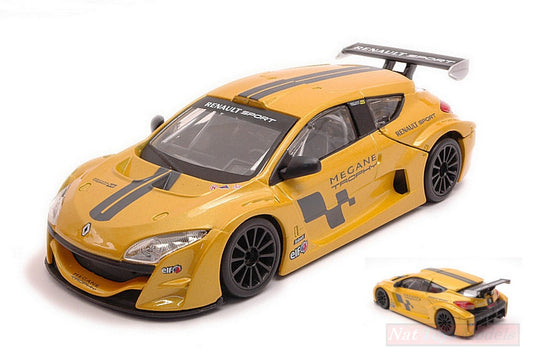 SCALE MODEL COMPATIBLE WITH RENAULT MEGANE TROPHY YELLOW 1:24 BURAGO BU22115Y