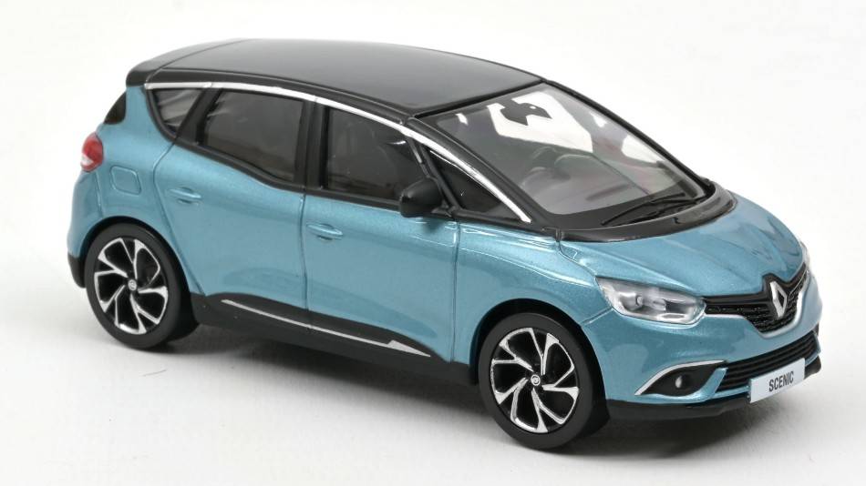 MODELLINO IN SCALA COMPATIBILE CON RENAULT SCENIC 2016 CELESTE BLUE & BLACK 1:43 NOREV NV517735