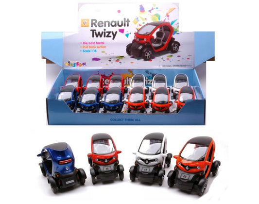 SCALE MODEL COMPATIBLE WITH RENAULT TWIZY COL.ASS.cm 12 1:18 KINSMART KT89180