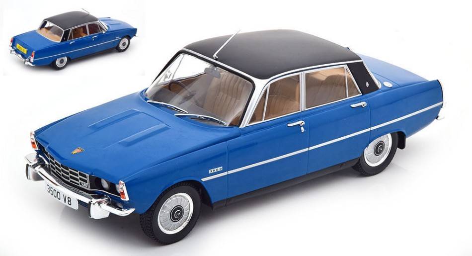MODÈLE RÉDUIT COMPATIBLE AVEC ROVER 3500 (P6) BLEU MAT/NOIR 1:18 MODELCARGROUP MCG18289