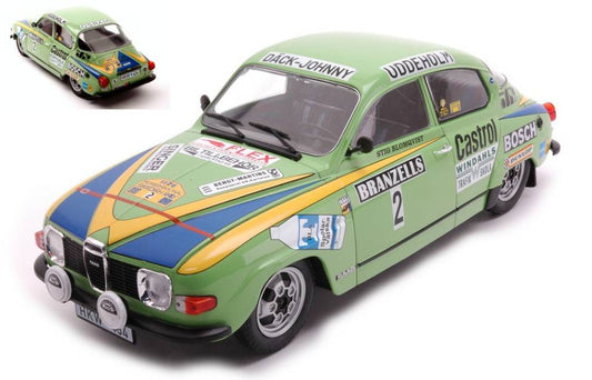 MODÈLE RÉDUIT COMPATIBLE AVEC SAAB 96 V4 N.2 RALLYE DE SUÈDE 1976 BLOMQVIST/SYLVAN 1:18
 MODÈLE IXO 18RMC085B.20SP