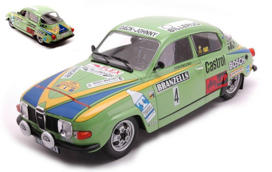 MODÈLE RÉDUIT COMPATIBLE AVEC SAAB 96 V4 N.4 RALLYE DE SUÈDE 1976 EKLUND/CEDERBERG 1:18
 MODÈLE IXO 18RMC085A.20SP