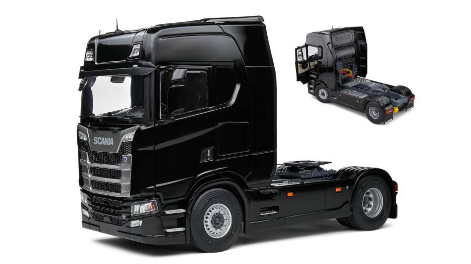 MODÈLE RÉDUIT COMPATIBLE AVEC SCANIA 580S HIGHLINE 2023 NOIR 1:24 SOLID SL2400303